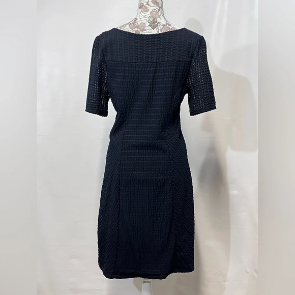 MAEVE for ANTHROPOLOGIE Navy blue texture short sleeve sheath dress size L.‎ - Picture 6 of 10